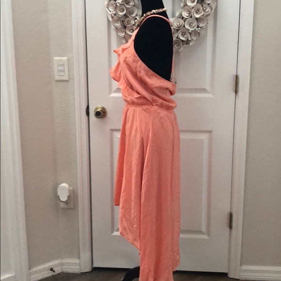 Coral Sexy strappy highlow dress - Picture 5 of 8